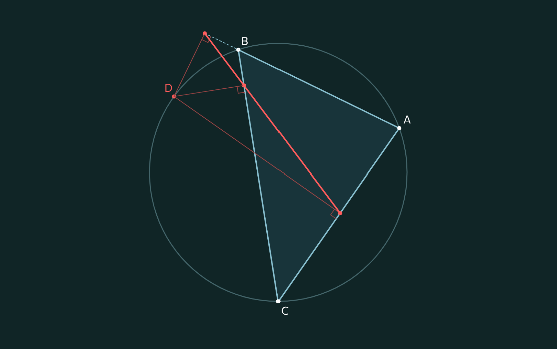 Screenshot of interactive Simson line drawing.